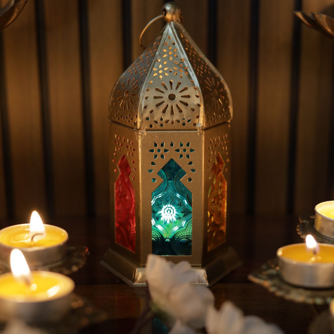 Dhenu Lantern with Tealight Holders