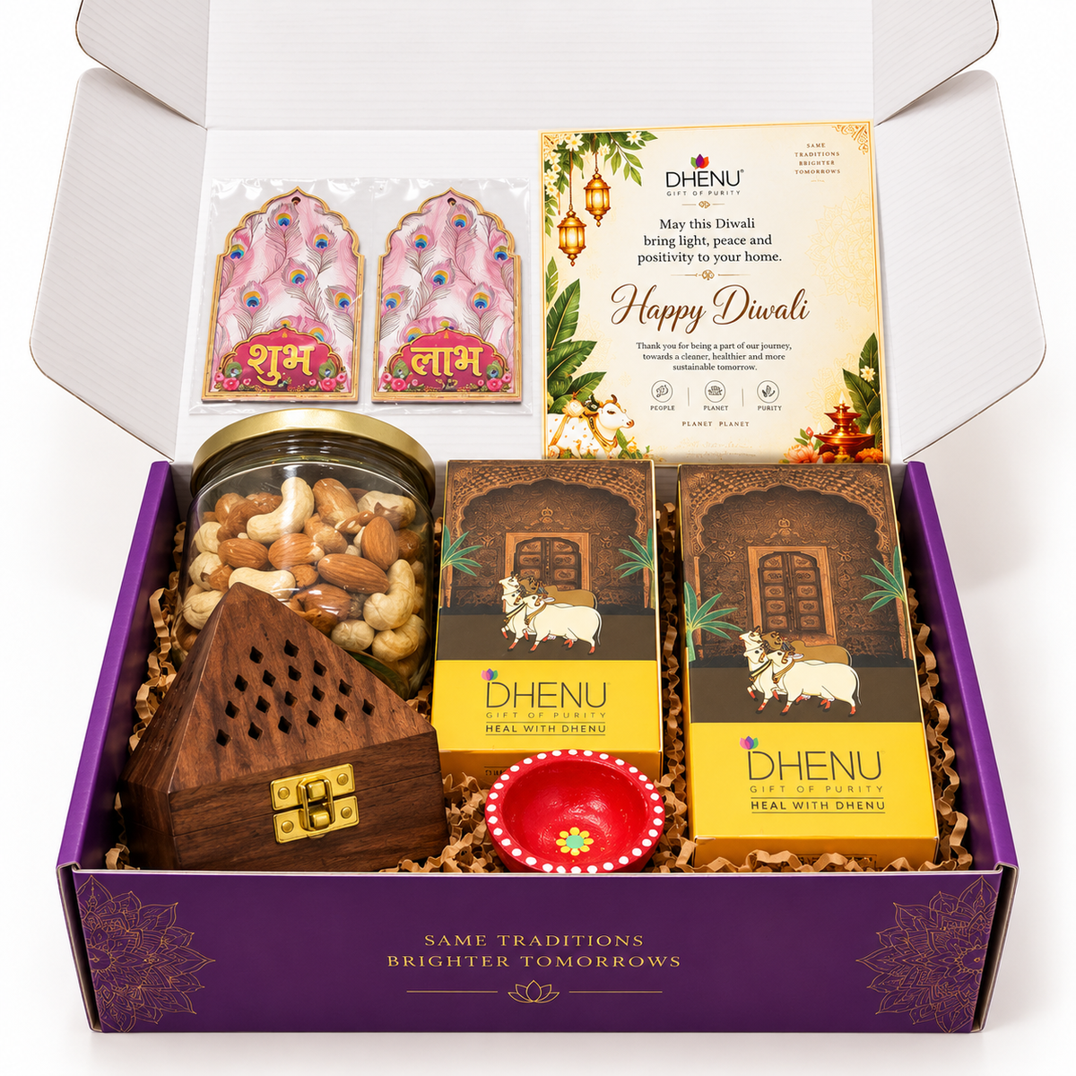 Divine blessing diwali box purple